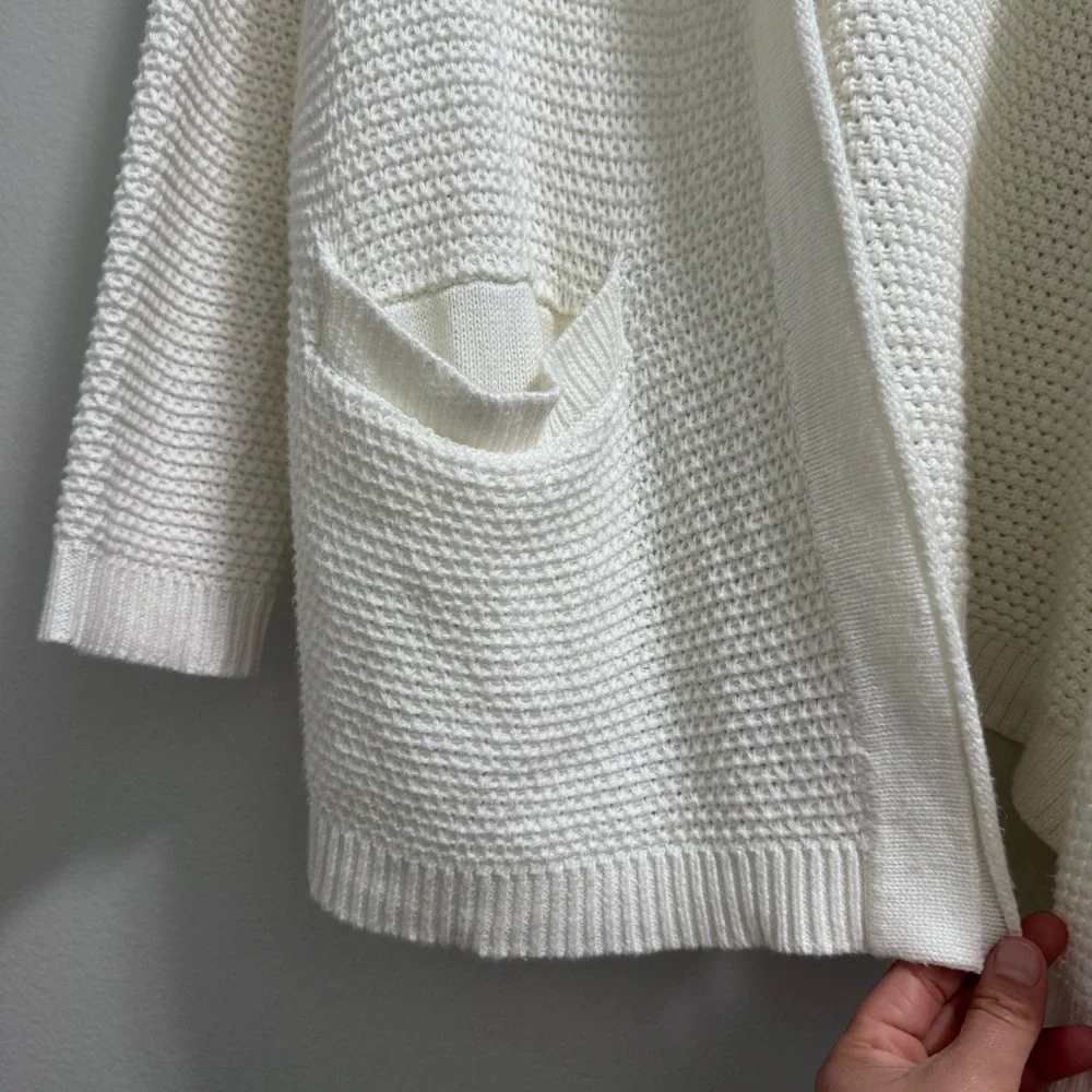 Marine Layer White 100% Cotton Catalina Open Front Cardigan Size Small